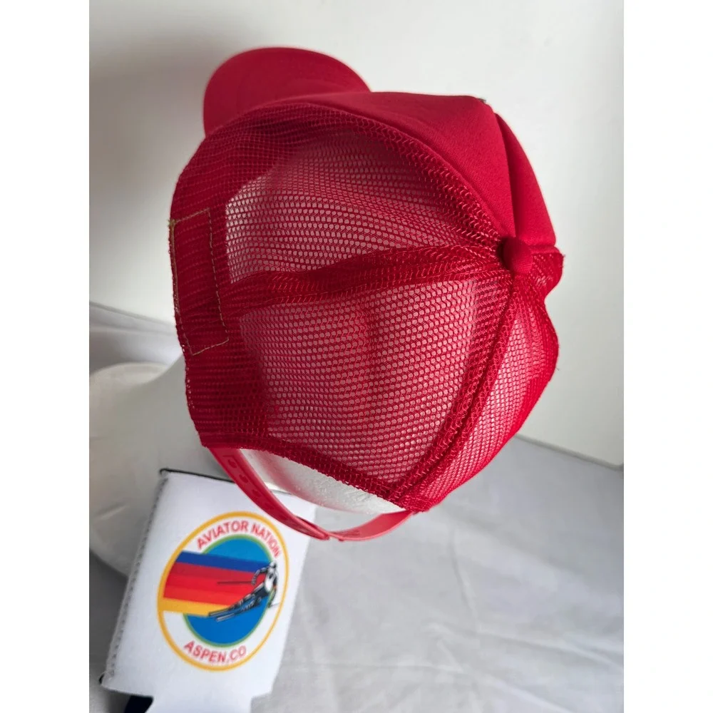 Aviator Nation Red Lightning Bolt Trucker Hat Snapback Cap & AV Koozie Aspen CO